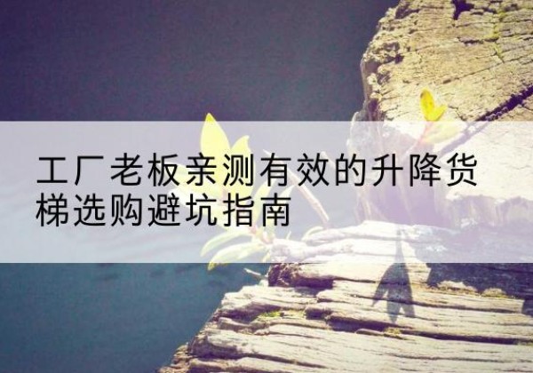 坪山升降货梯怎么选-工厂老板亲测有效的升降货梯选购避坑指南